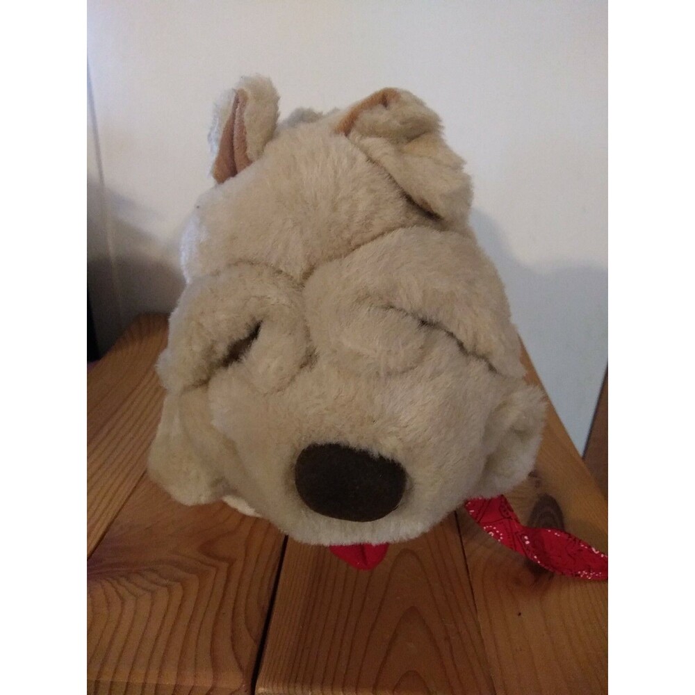Vintage Krinkles Plush Shar Pei Brown Puppy Dog 15"